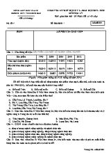 Đề kiểm tra 45 phút học kỳ II môn Địa lý Lớp 12 - Mã đề 001 - Năm học 2019-2020 - Trường THPT Vĩnh Bình Bắc